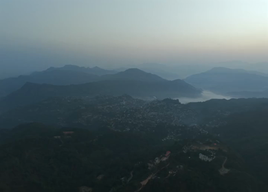Aerial Drone View of Kohima City on Hills, Nagaland, Northeast India
