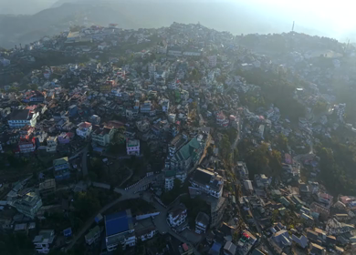Aerial Drone View of Kohima City on Hills, Nagaland, Northeast India