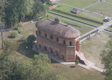 Aerial Drone View of Kohima War Cemetery and Cityscape, Nagaland, India