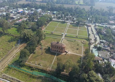 Aerial Drone View of Kohima War Cemetery and Cityscape, Nagaland, India