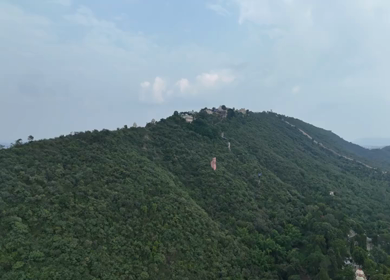 Aerial Drone View of Shri Manshapurna Karni Mata Temple, Udaipur, Rajasthan, India