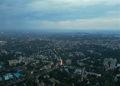 Aerial Evening View of Bhopal City Madhya Pradesh