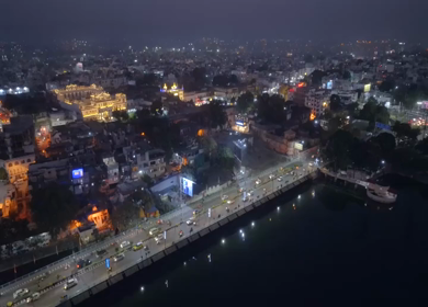 Aerial Evening View of Bhopal City Madhya Pradesh