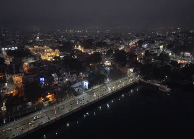 Aerial Evening View of Bhopal City Madhya Pradesh