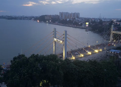 Aerial Evening View of Raja Bhoj Setu Bhopal Madhya Pradesh