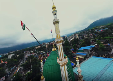 Aerial FPV View of Eid Milad-un-Nabi Procession in Khopoli, Maharashtra