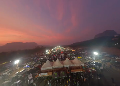 30th March 2026 : Aerial Night FPV Shot of Car Racing Event Track in Kashmir India