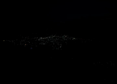 Aerial Night View of Almora Town Uttarakhand India