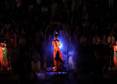 20th April 2026 : Aerial Night View of Nashik Godavari Aarti Ceremony Maharashtra India