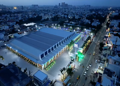 Aerial Night View of RK Convention Center Chennai Tamil Nadu India