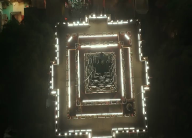 Aerial Night Views of Illuminated Festival Grounds and Pilgrimage Maha Kumbh Mela 2025, Prayagraj