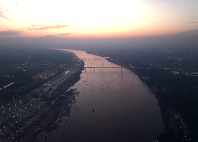 Aerial Night Views of Illuminated Festival Grounds and Pilgrimage Maha Kumbh Mela 2025, Prayagraj