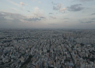 Aerial Panorama of Bangalore Cityscape at Sunset Bengaluru India