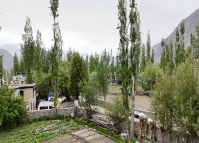 Aerial Panorama of Leh Town Surrounded by Himalayan Mountains in Ladakh India