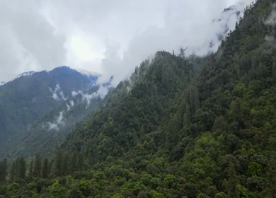 Aerial Shot of Anini Hills Landscape with Rolling Green Mountains Arunachal Pradesh India