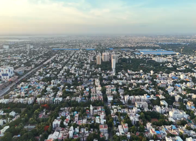 Aerial Shot of Anna Nagar in Chennai Cityscape Tamil Nadu India