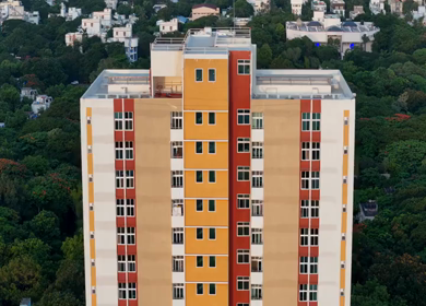 Aerial Shot of Residential Apartment Building in Anna Nagar Chennai India