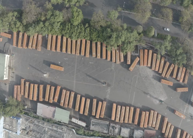 An aerial shot of Empty Roads of New Delhi during Covid-19 Lockdown, India