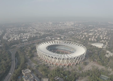 An Aerial Shot of Cricket Stadium at New Delhi,India