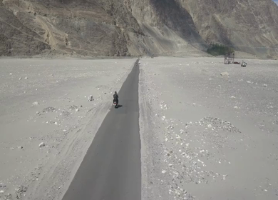 An aerial shot of Leh city at Ladakh