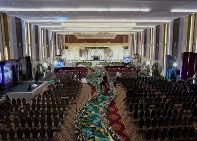 05th April 2026 : Aerial Shot of Luxury Indian Wedding Venue Decoration