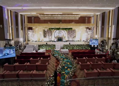 05th April 2026 : Aerial Shot of Luxury Indian Wedding Venue Decoration