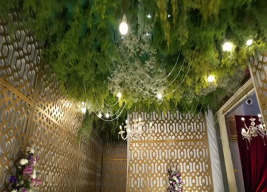 Aerial Shot of Luxury Indian Wedding Venue Decoration