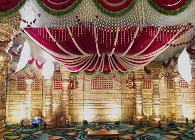Aerial Shot of Luxury Indian Wedding Venue Decoration