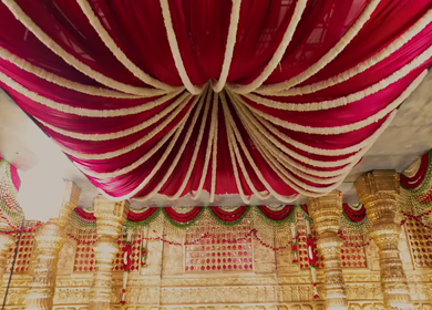 Aerial Shot of Luxury Indian Wedding Venue Decoration