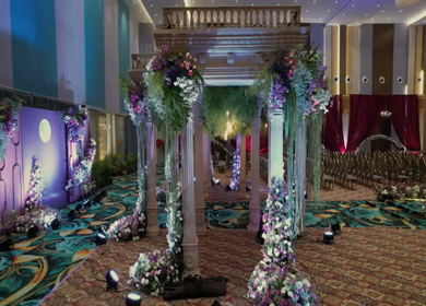 05th April 2026 : Aerial Shot of Luxury Indian Wedding Venue Decoration