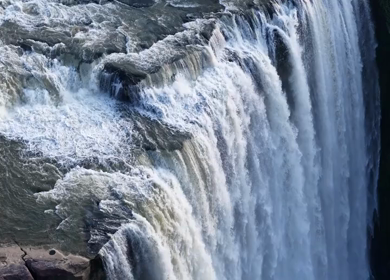 Aerial Slow Motion View of Chachai Waterfall in Rewa Madhya Pradesh India