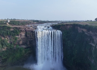 Aerial Slow Motion View of Chachai Waterfall in Rewa Madhya Pradesh India