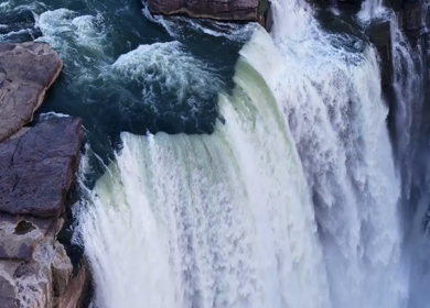 Aerial Slow Motion View of Chachai Waterfall in Rewa Madhya Pradesh India