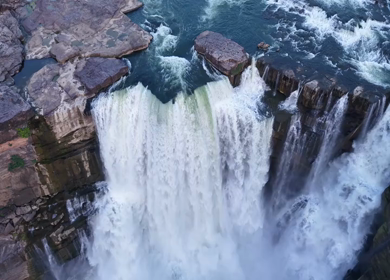 Aerial Slow Motion View of Chachai Waterfall in Rewa Madhya Pradesh India