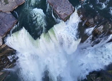 Aerial Slow Motion View of Chachai Waterfall in Rewa Madhya Pradesh India