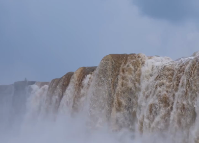 Aerial Slow Motion View of Chitrakote Waterfalls Chhattisgarh India