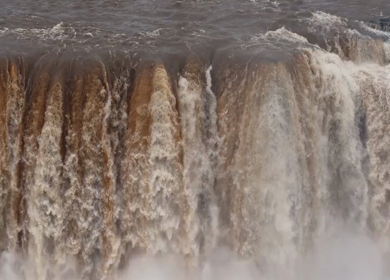 Aerial Slow Motion View of Chitrakote Waterfalls Chhattisgarh India