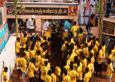 17th January 2026 : Aerial Slow motion View of Bull Release and Participants at Siravayal Manjuvirattu Festival Tamil Nadu
