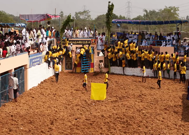 17th January 2026 : Aerial Slow motion View of Bull Release and Participants at Siravayal Manjuvirattu Festival Tamil Nadu