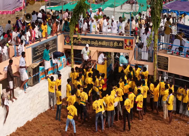 17th January 2026 : Aerial Slow motion View of Bull Release and Participants at Siravayal Manjuvirattu Festival Tamil Nadu