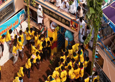 17th January 2026 : Aerial Slow motion View of Bull Release and Participants at Siravayal Manjuvirattu Festival Tamil Nadu