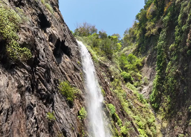 Aerial Slow motion View of Kudlu Teertha Waterfall in Western Ghats Karnataka India