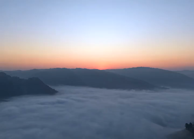 Aerial Sunrise View Over Nongjrong Viewpoint in Meghalaya India