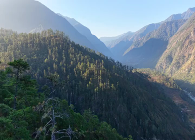 Aerial Sunrise View of Dong Valley Mountains in Anini Arunachal Pradesh India