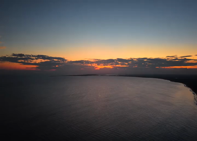 Aerial Sunset View Over the Coastline at Erwadi Tamil Nadu India