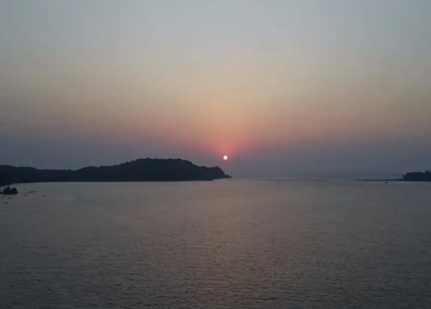 Aerial Timelapse of Sunset Over Arabian Sea Coast Goa India