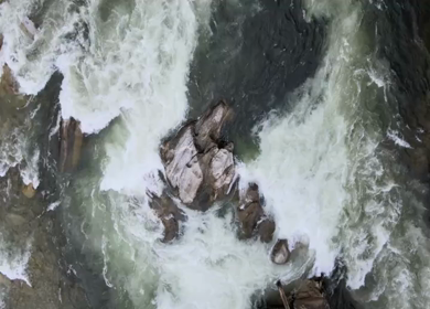 Aerial Top View of River Flowing Through Forest in Anini Arunachal Pradesh India
