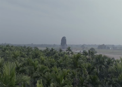 Aerial View of Adiyogi Shiva Statue in Coimbatore, Tamil Nadu, India