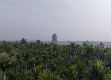Aerial View of Adiyogi Shiva Statue in Coimbatore, Tamil Nadu, India