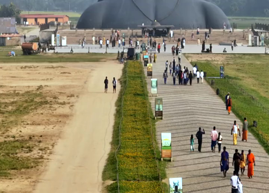Aerial View of Adiyogi Shiva Statue in Coimbatore, Tamil Nadu, India